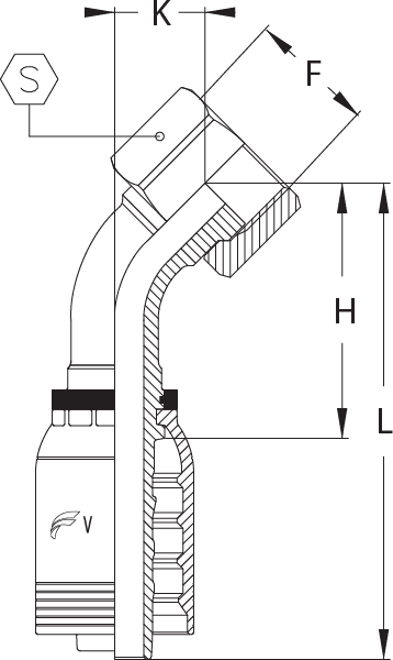 3/4" INSERT X -16 FORFS 45 DEGREE