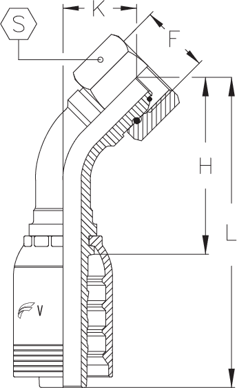 1-1/2" INSERT X 1-1/2" FBSP - 45 DEG