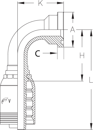 1-1/2" INS X 90 DEG 2" FLG(61) - 115MM