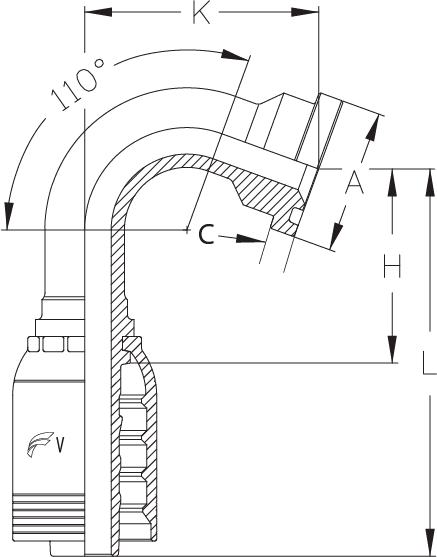 2" INSERT X 110 DEG 2" FLG (61) - 140MM