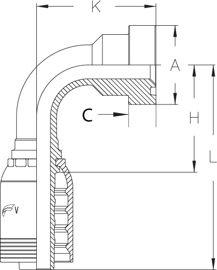 2" INSERT X 90 DEG 2" CAT FLG - 125MM