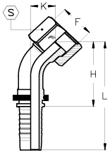 5/16" INSERT X -6 FORFS 45 DEGREE