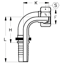 5/16" INSERT X 90 DEGREE FEM DKOL M18 X