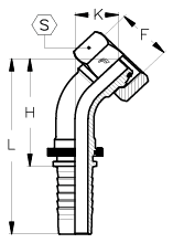 5/16" INSERT X 45 DEGREE FEM DKOS M18 X