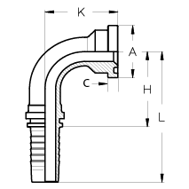 1-1/4" INS X 90DEG 1" FLG CODE61-78MM