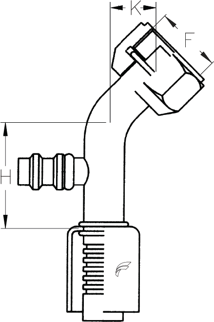 PORT -6 HOSE X -6 BUMPED TUBE FEMALE